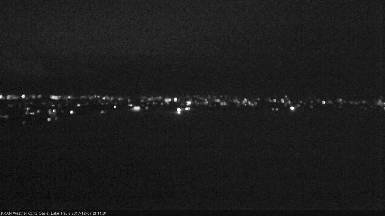 Lake Travis webcam, December 7, 2017 7:30 PM CT