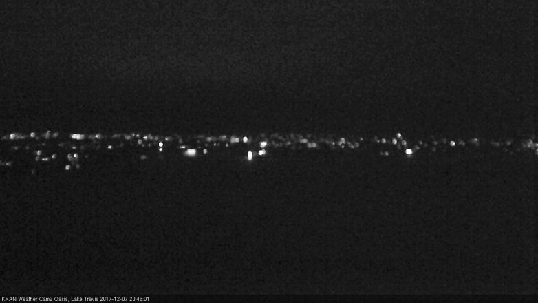 Lake Travis webcam, December 7, 2017 8:00 PM CT
