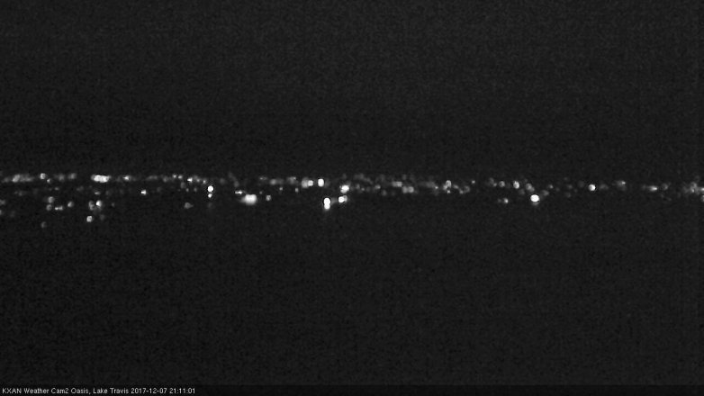 Lake Travis webcam, December 7, 2017 8:30 PM CT