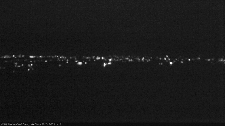 Lake Travis webcam, December 7, 2017 9:00 PM CT