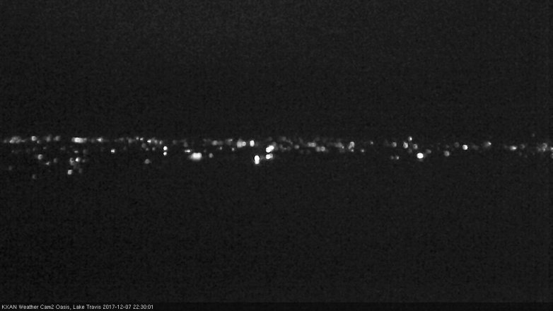Lake Travis webcam, December 7, 2017 9:45 PM CT