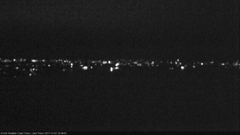 Lake Travis webcam, December 7, 2017 10:00 PM CT
