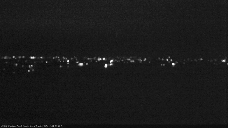 Lake Travis webcam, December 7, 2017 10:30 PM CT