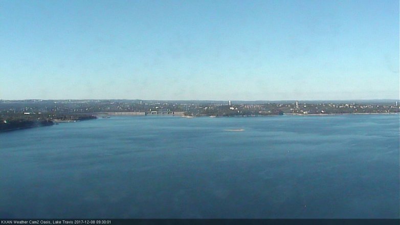 Lake Travis webcam, December 8, 2017 9:00 AM CT