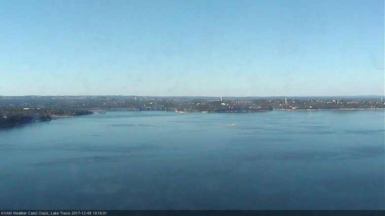 Lake Travis webcam, December 8, 2017 9:30 AM CT