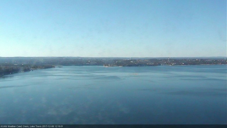Lake Travis webcam, December 8, 2017 11:45 AM CT