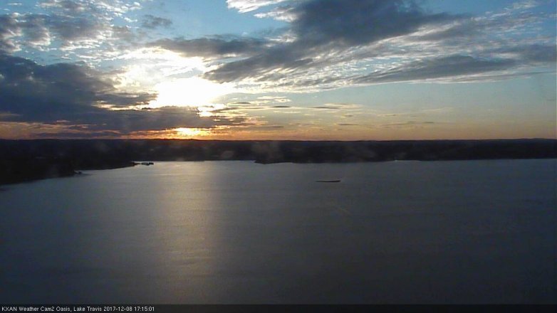 Lake Travis webcam, December 8, 2017 4:20 PM CT