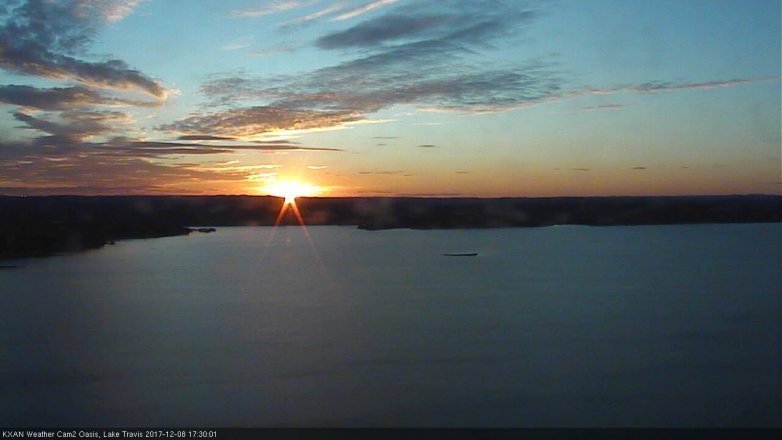 Lake Travis webcam, December 8, 2017 4:40 PM CT