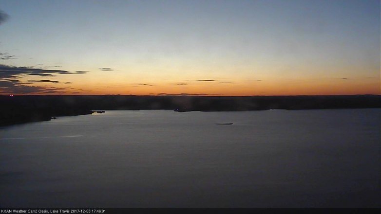 Lake Travis webcam, December 8, 2017 5:00 PM CT
