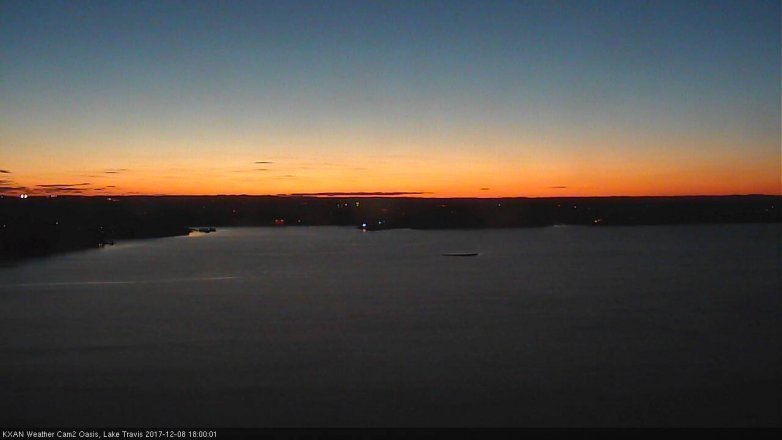 Lake Travis webcam, December 8, 2017 5:25 PM CT