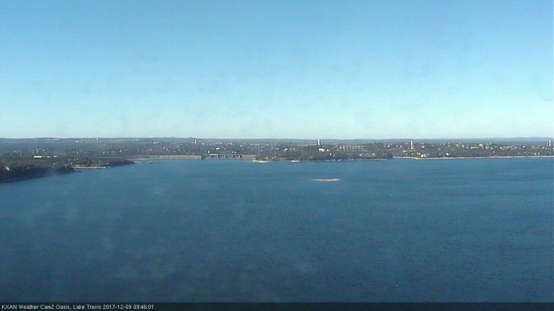 Lake Travis webcam, December 9, 2017 9:05 AM CT