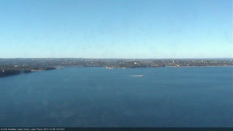 Lake Travis webcam, December 9, 2017 9:30 AM CT