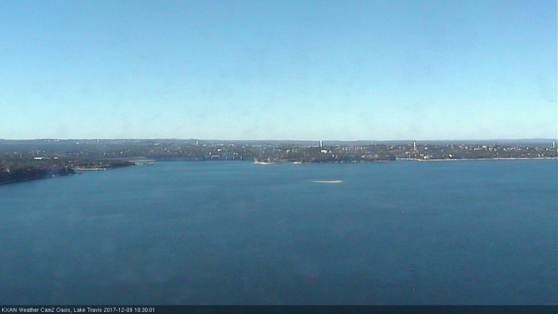 Lake Travis webcam, December 9, 2017 10:00 AM CT