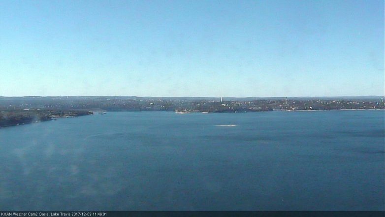 Lake Travis webcam, December 9, 2017 11:00 AM CT