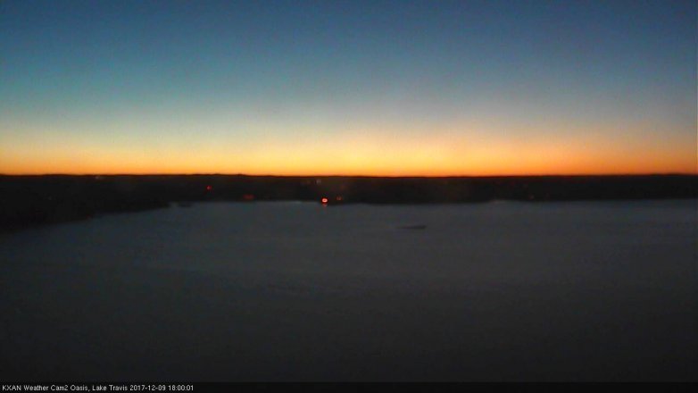 Lake Travis webcam, December 9, 2017 5:05 PM CT