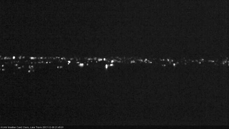 Lake Travis webcam, December 9, 2017 9:00 PM CT
