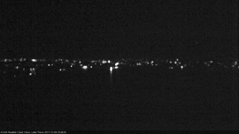 Lake Travis webcam, December 9, 2017 11:15 PM CT