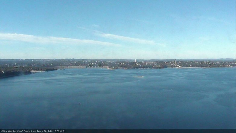Lake Travis webcam, December 10, 2017 9:00 AM CT