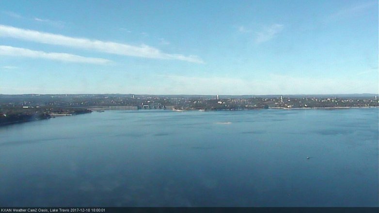 Lake Travis webcam, December 10, 2017 9:25 AM CT