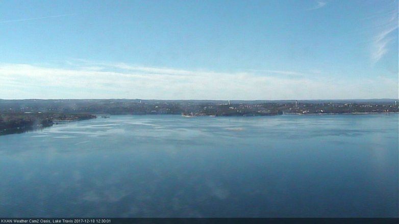 Lake Travis webcam, December 10, 2017 11:55 AM CT