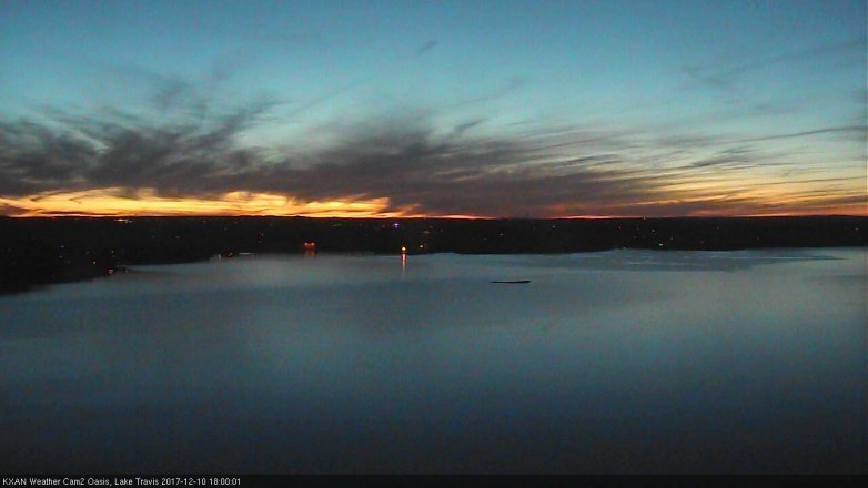 Lake Travis webcam, December 10, 2017 5:30 PM CT
