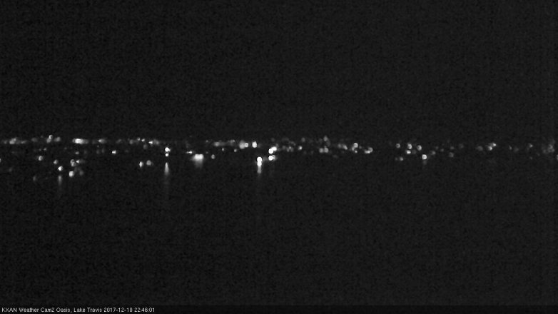 Lake Travis webcam, December 10, 2017 9:55 PM CT