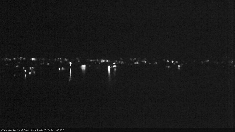 Lake Travis webcam, December 10, 2017 11:45 PM CT
