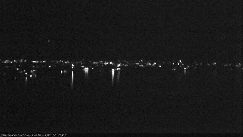 Lake Travis webcam, December 11, 2017 9:50 PM CT