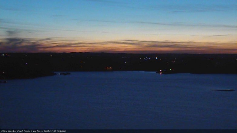 Lake Travis webcam, December 12, 2017 5:10 PM CT