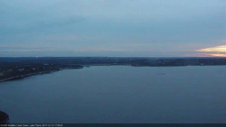 Lake Travis webcam, December 13, 2017 4:55 PM CT