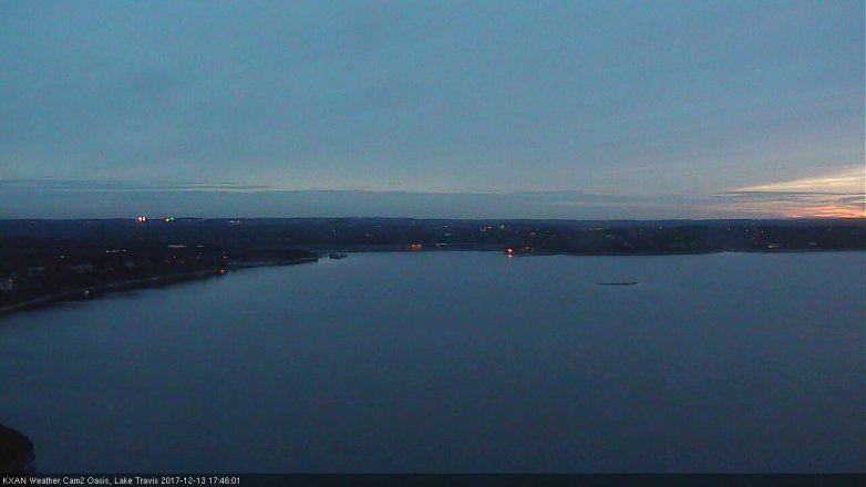 Lake Travis webcam, December 13, 2017 5:15 PM CT