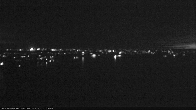Lake Travis webcam, December 13, 2017 6:00 PM CT