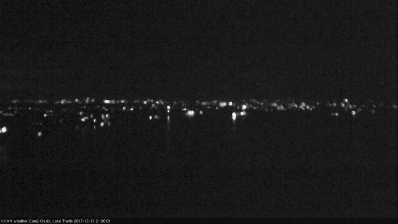 Lake Travis webcam, December 13, 2017 9:00 PM CT