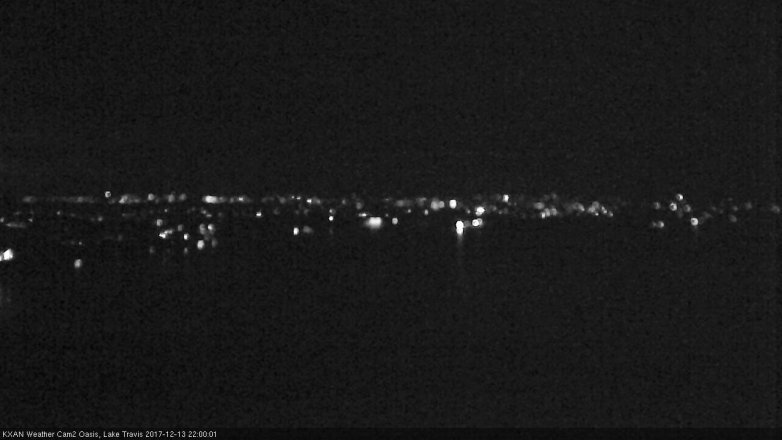 Lake Travis webcam, December 13, 2017 9:30 PM CT