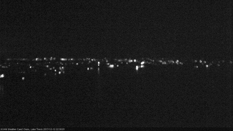 Lake Travis webcam, December 13, 2017 9:45 PM CT