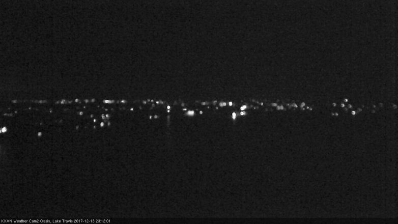 Lake Travis webcam, December 13, 2017 10:30 PM CT