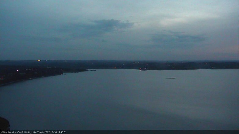 Lake Travis webcam, December 14, 2017 5:15 PM CT