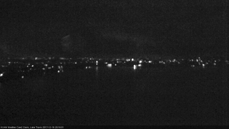 Lake Travis webcam, December 16, 2017 7:30 PM CT