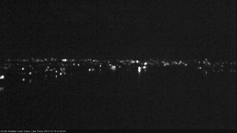 Lake Travis webcam, December 19, 2017 9:00 PM CT