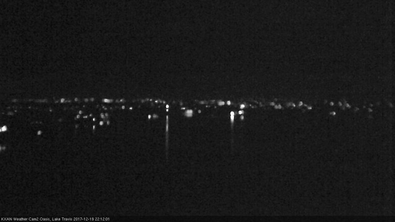 Lake Travis webcam, December 19, 2017 9:30 PM CT