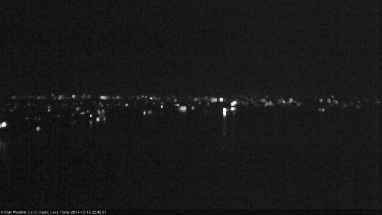 Lake Travis webcam, December 19, 2017 10:00 PM CT