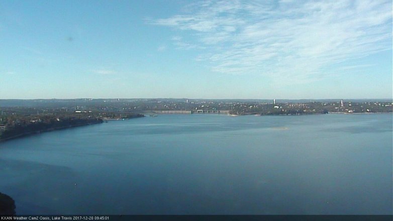 Lake Travis webcam, December 20, 2017 9:00 AM CT