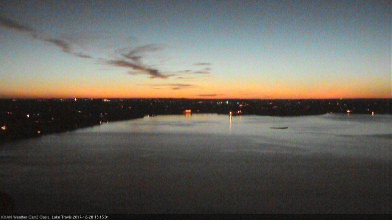 Lake Travis webcam, December 20, 2017 5:35 PM CT