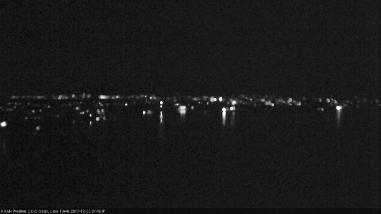 Lake Travis webcam, December 20, 2017 9:00 PM CT