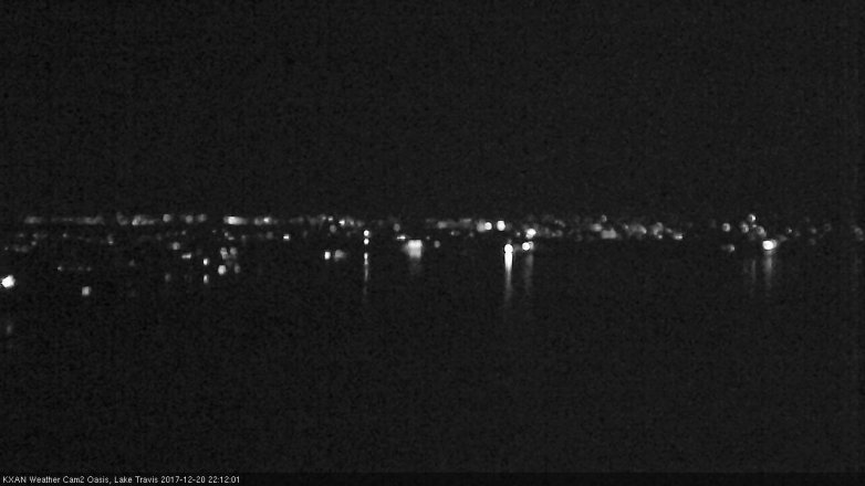 Lake Travis webcam, December 20, 2017 9:30 PM CT