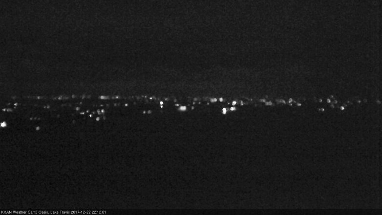 Lake Travis webcam, December 22, 2017 9:30 PM CT