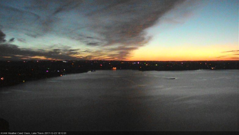 Lake Travis webcam, December 23, 2017 5:15 PM CT