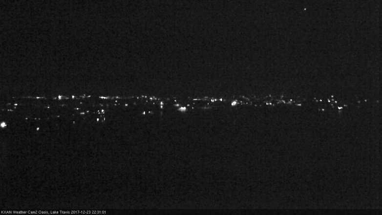 Lake Travis webcam, December 23, 2017 9:50 PM CT