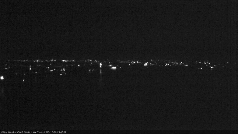 Lake Travis webcam, December 23, 2017 10:50 PM CT