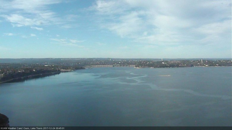 Lake Travis webcam, December 24, 2017 9:00 AM CT